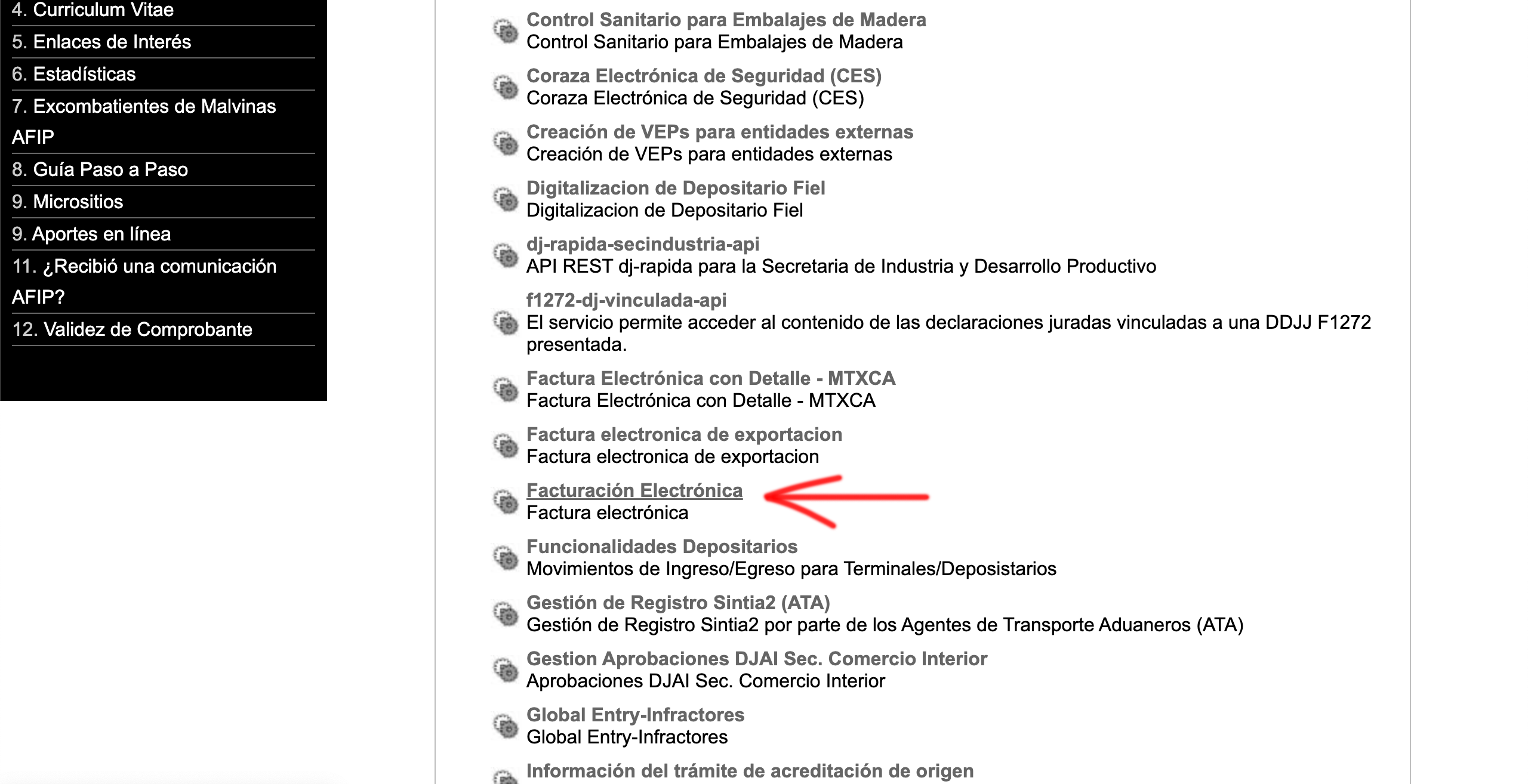 Elegir «Facturación electrónica»