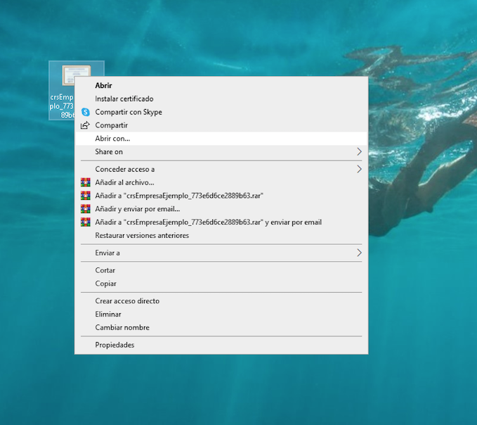 abrir certificado con