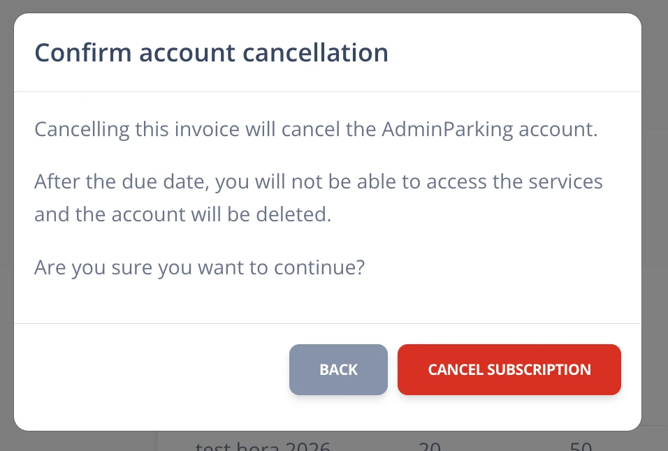 Cancel plan