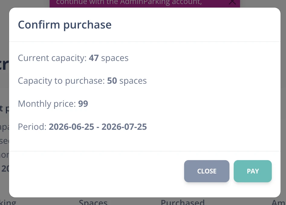 Plan change confirmation