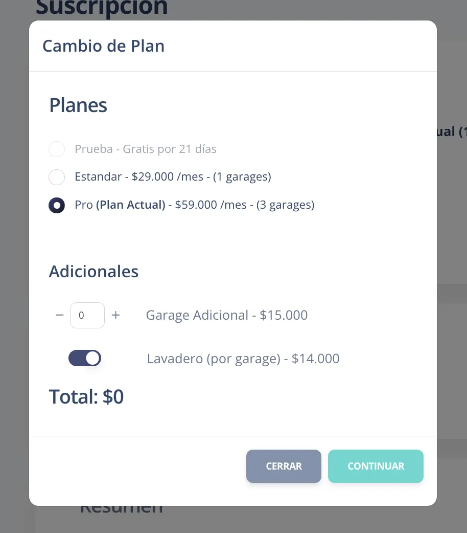 Cambiar Plan