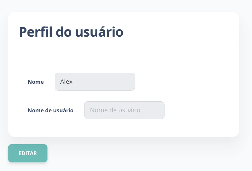 Perfil do usuário