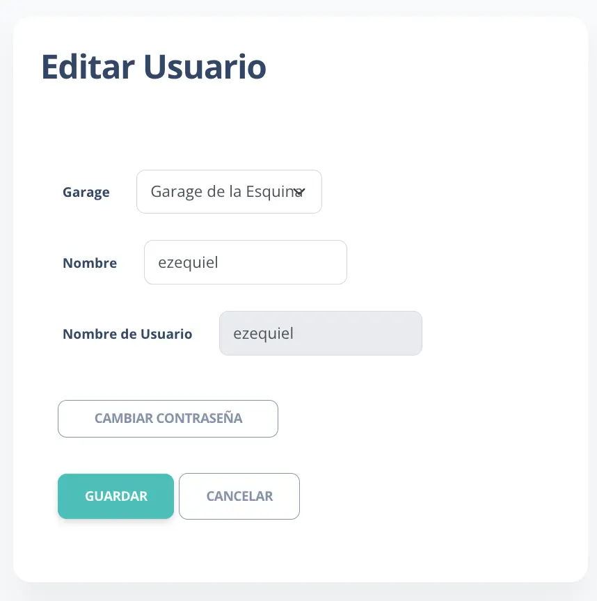 Editar Usuarios Cajeros