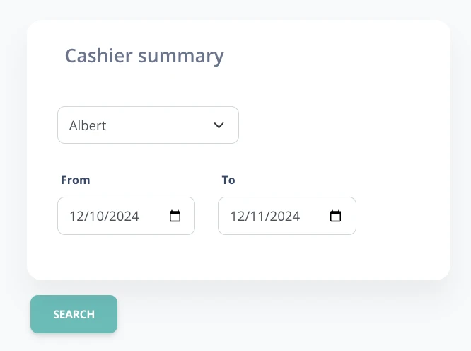 Cashier summary