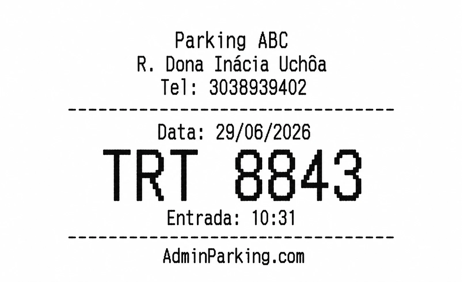 Ticket de entrada básico
