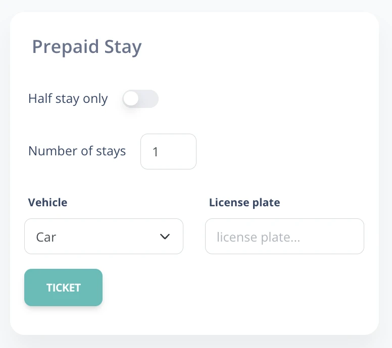 Prepaid stay