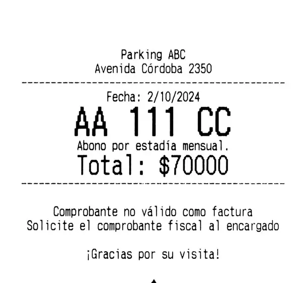 Ticket abonado mensual