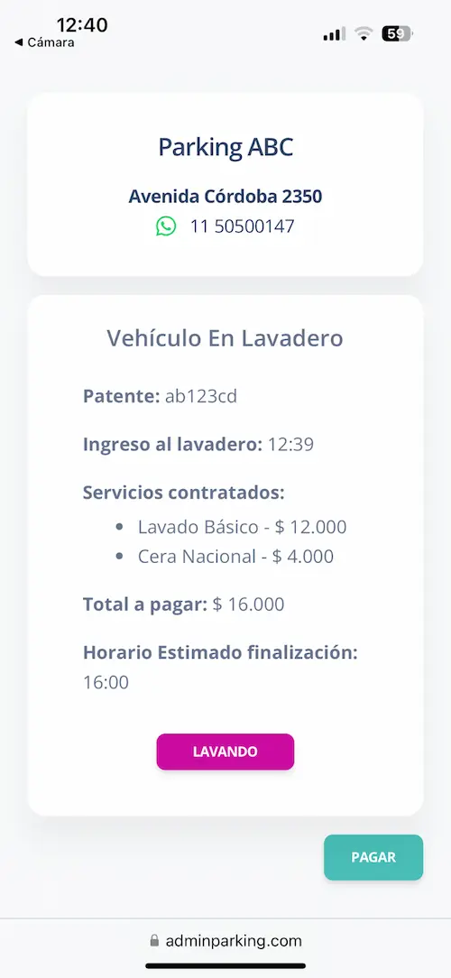 Ejemplo de ticket para cliente