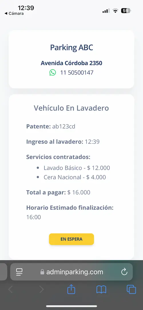 Ejemplo de ticket para cliente