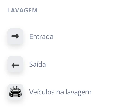 Opções do módulo lava-rápido