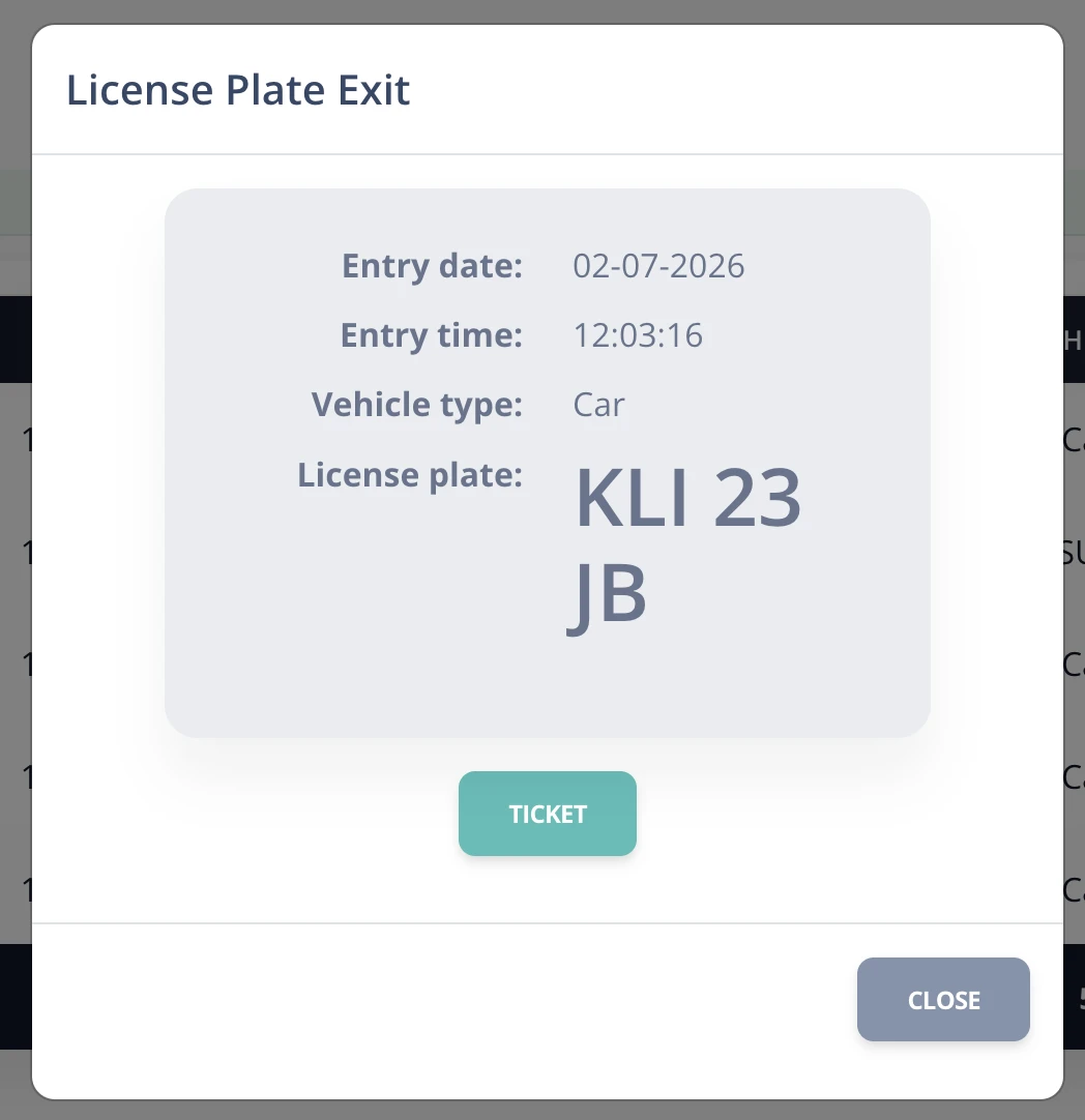 Vehicle exit screen
