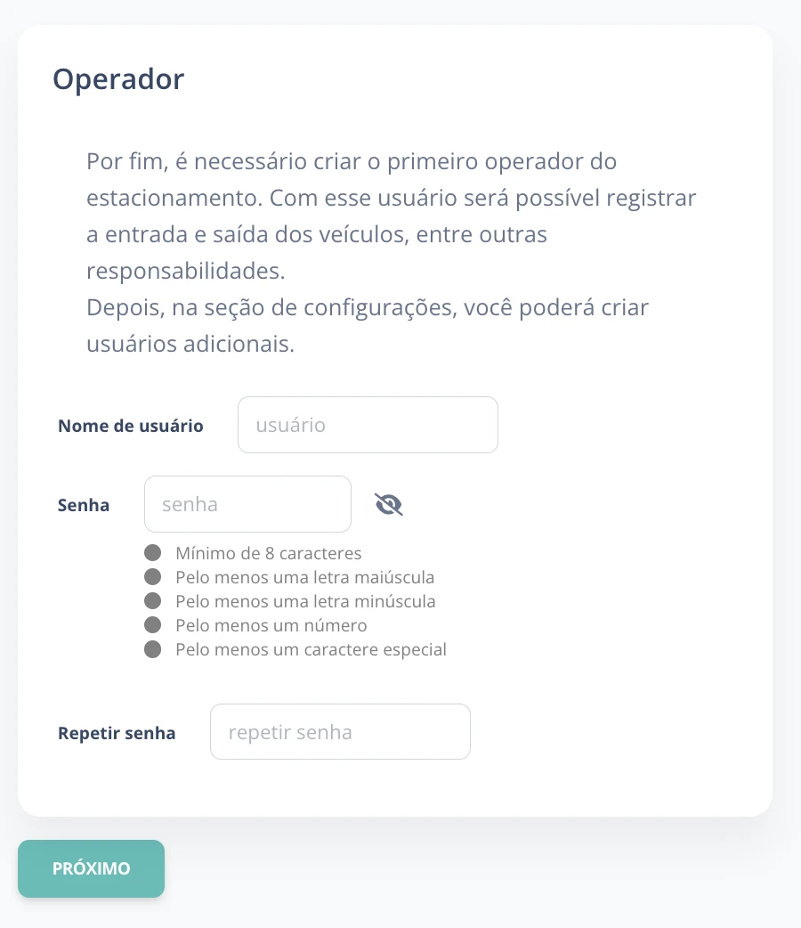 Usuário operador