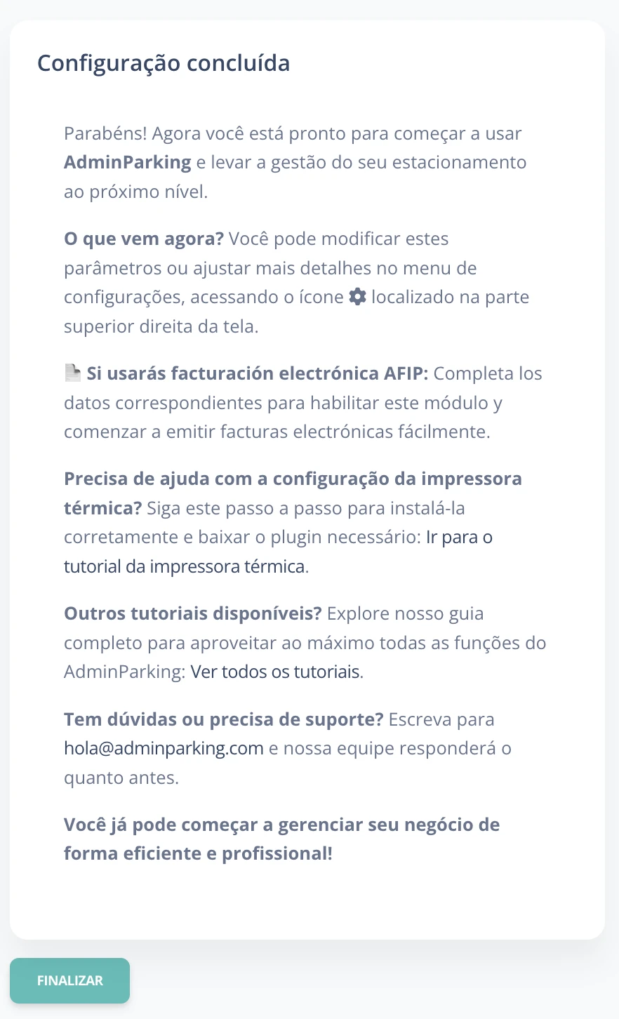 Finalização