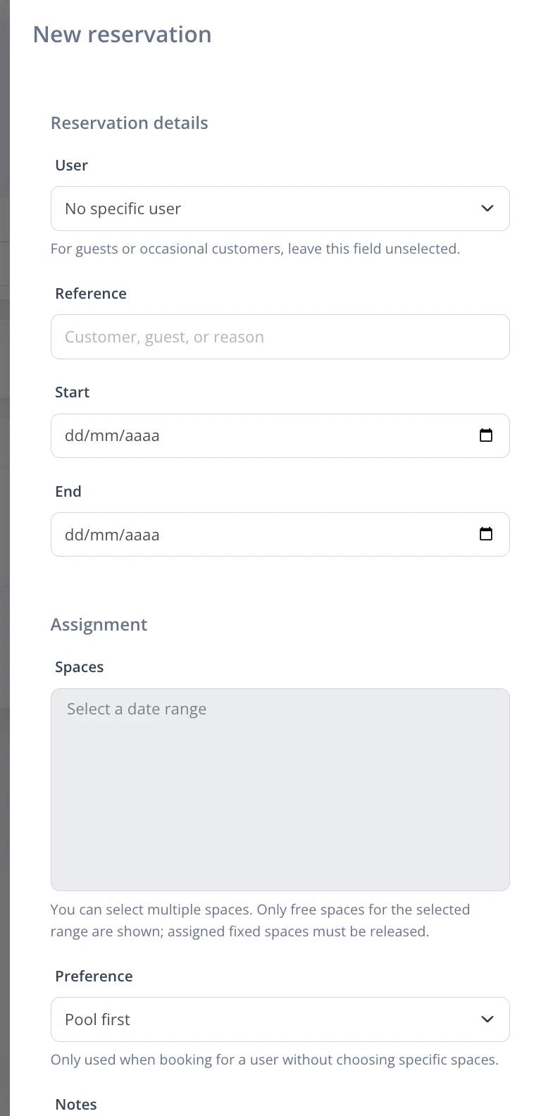 New Enterprise reservation