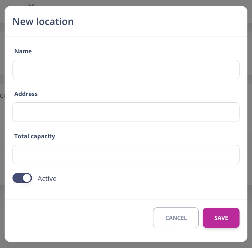 Enterprise location modal