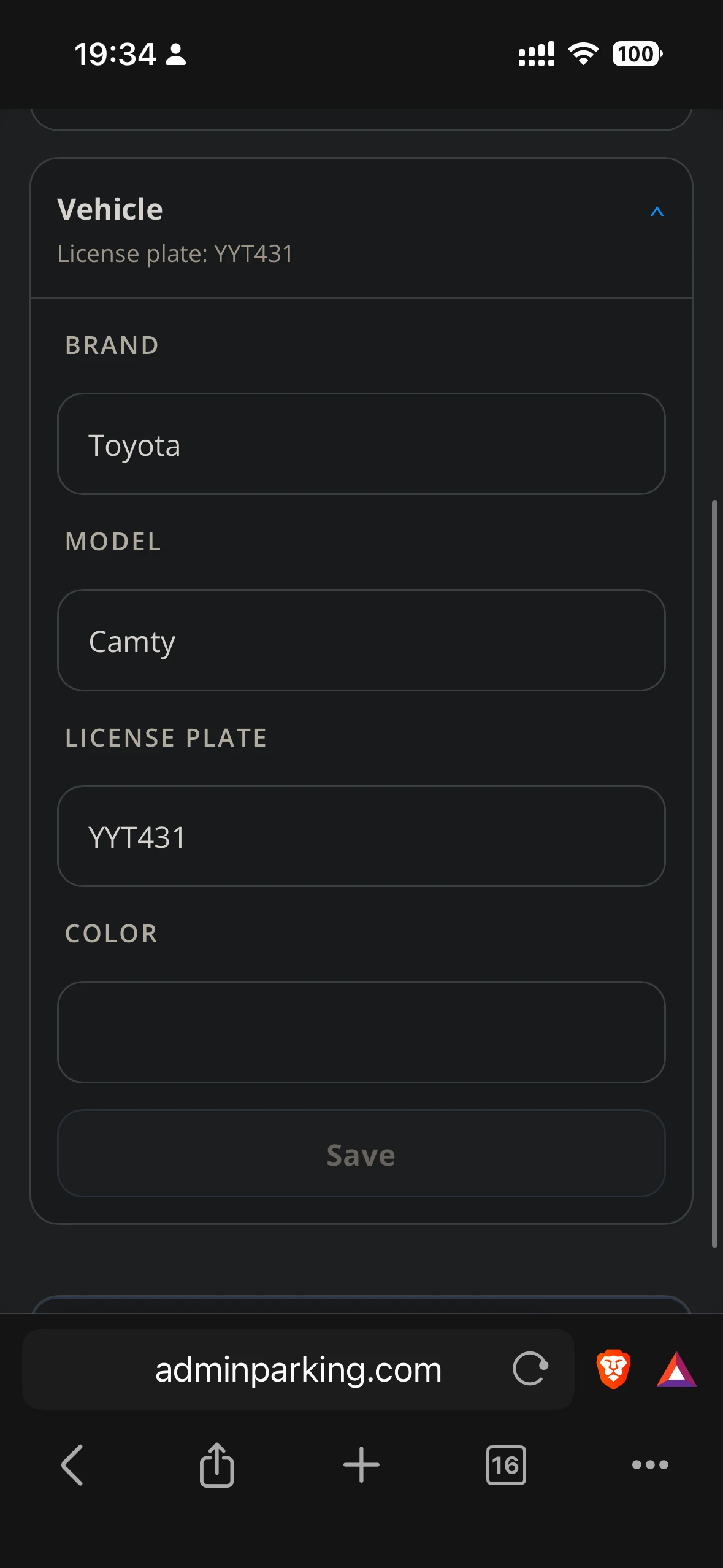 Enterprise app vehicle