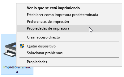 propiedades de impresora