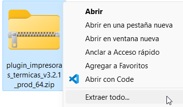 extraer el plugin