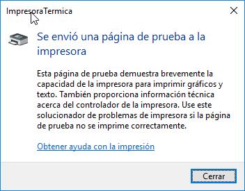 imprimir página de prueba