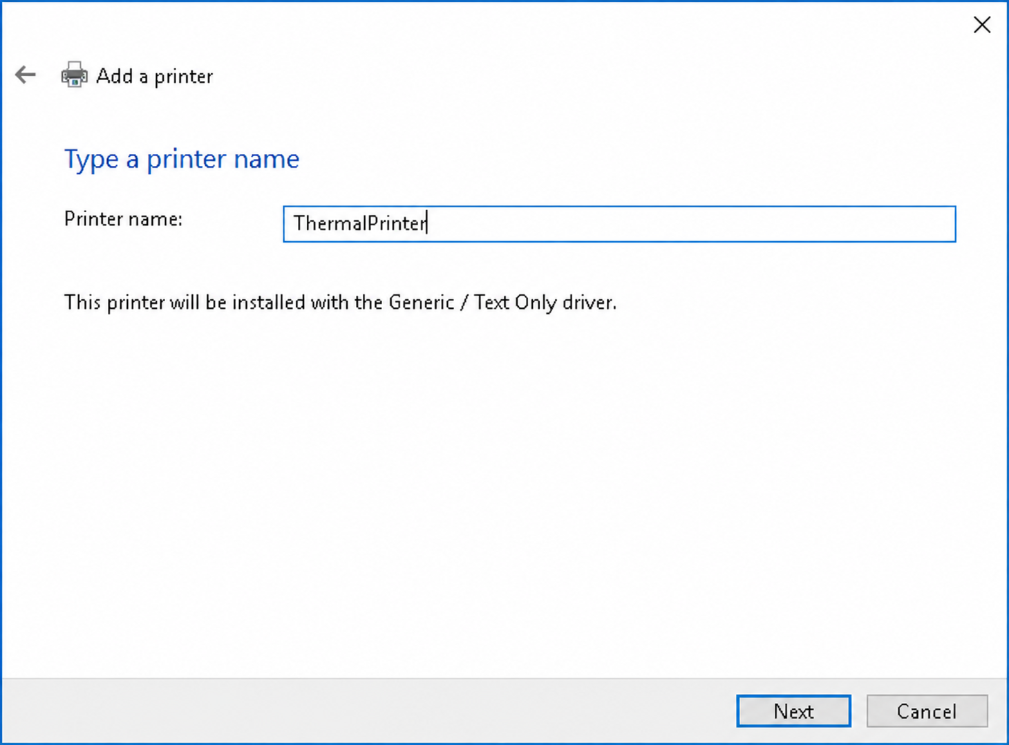 Assign printer name