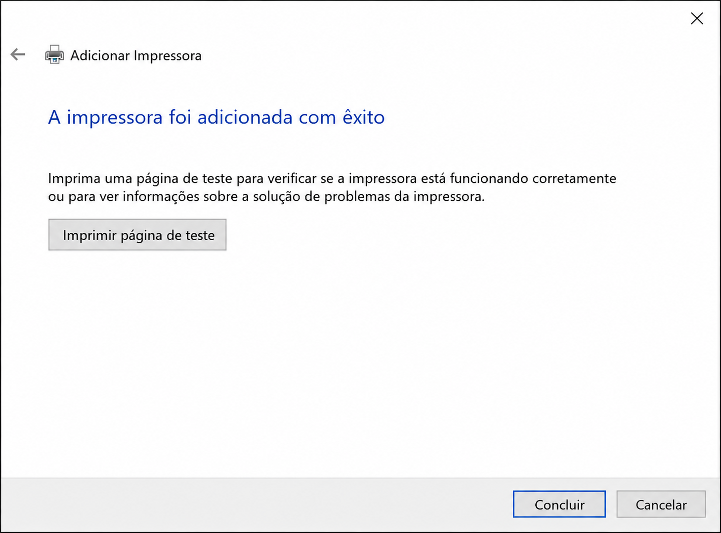 Instalação concluída
