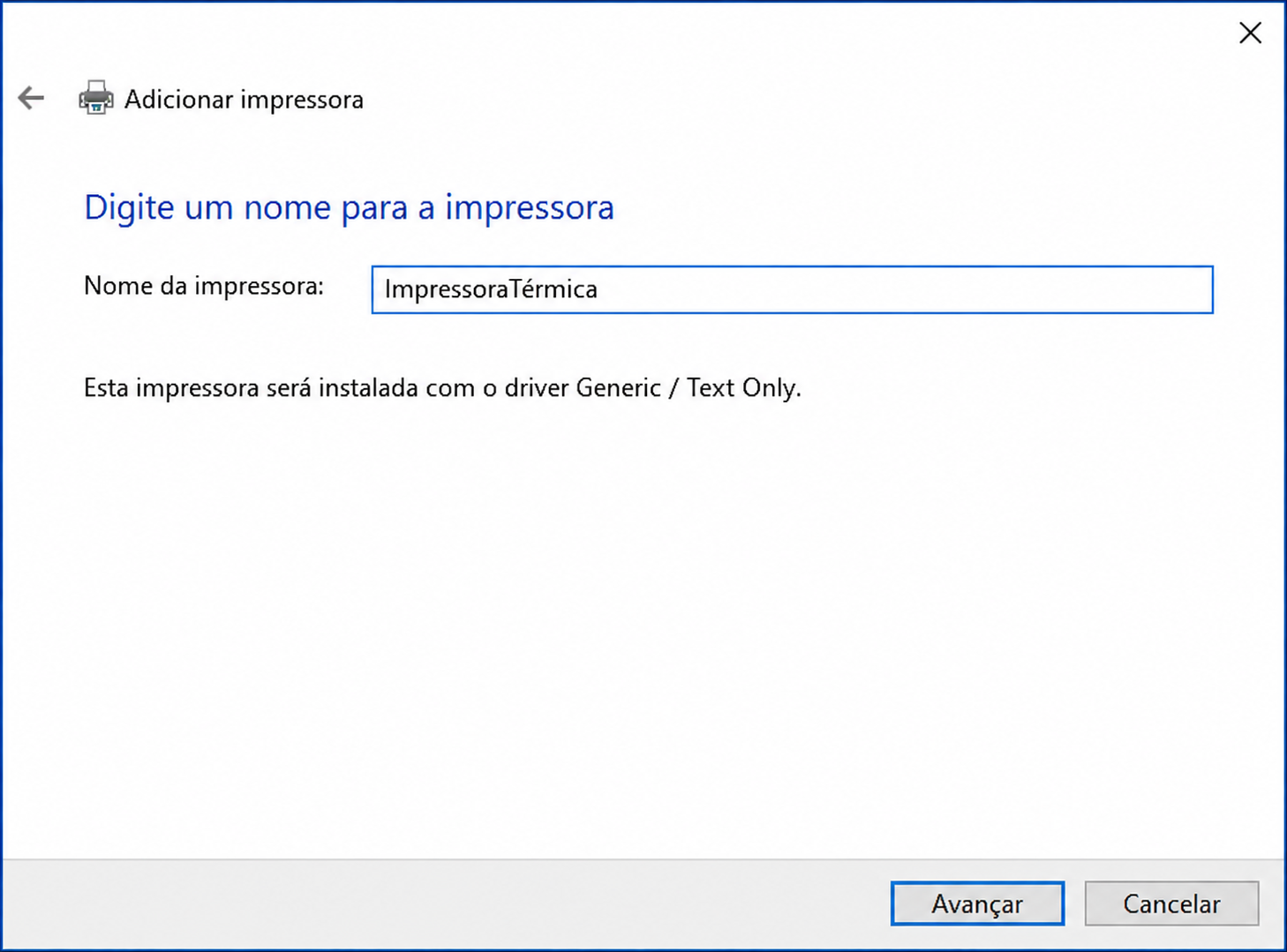 Atribuir nome à impressora