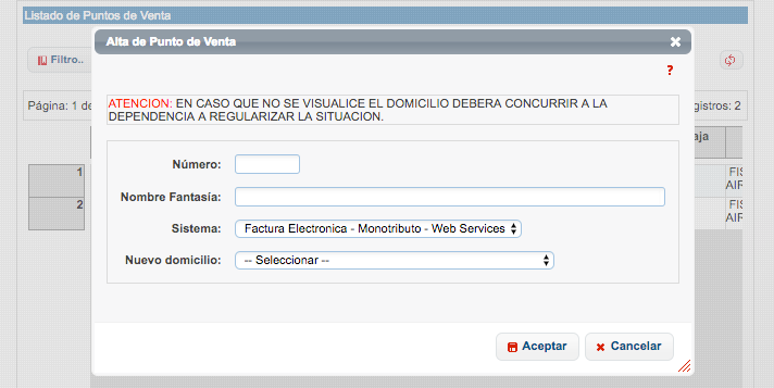 nuevo punto de venta